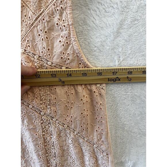 Sundance Women's Katia Eyelet Tank Top Size XS Peachy Pink Angel Boho Festival - Picture 6 of 6